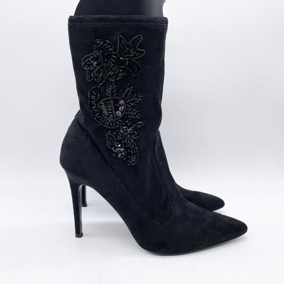 Nina Women's Dorella Pointed Toe Stiletto Heel Ankle Beaded Dress Boots 9.5M - Picture 3 of 11